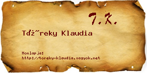 Töreky Klaudia névjegykártya