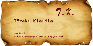 Töreky Klaudia névjegykártya