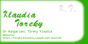 klaudia toreky business card