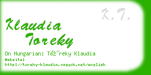 klaudia toreky business card